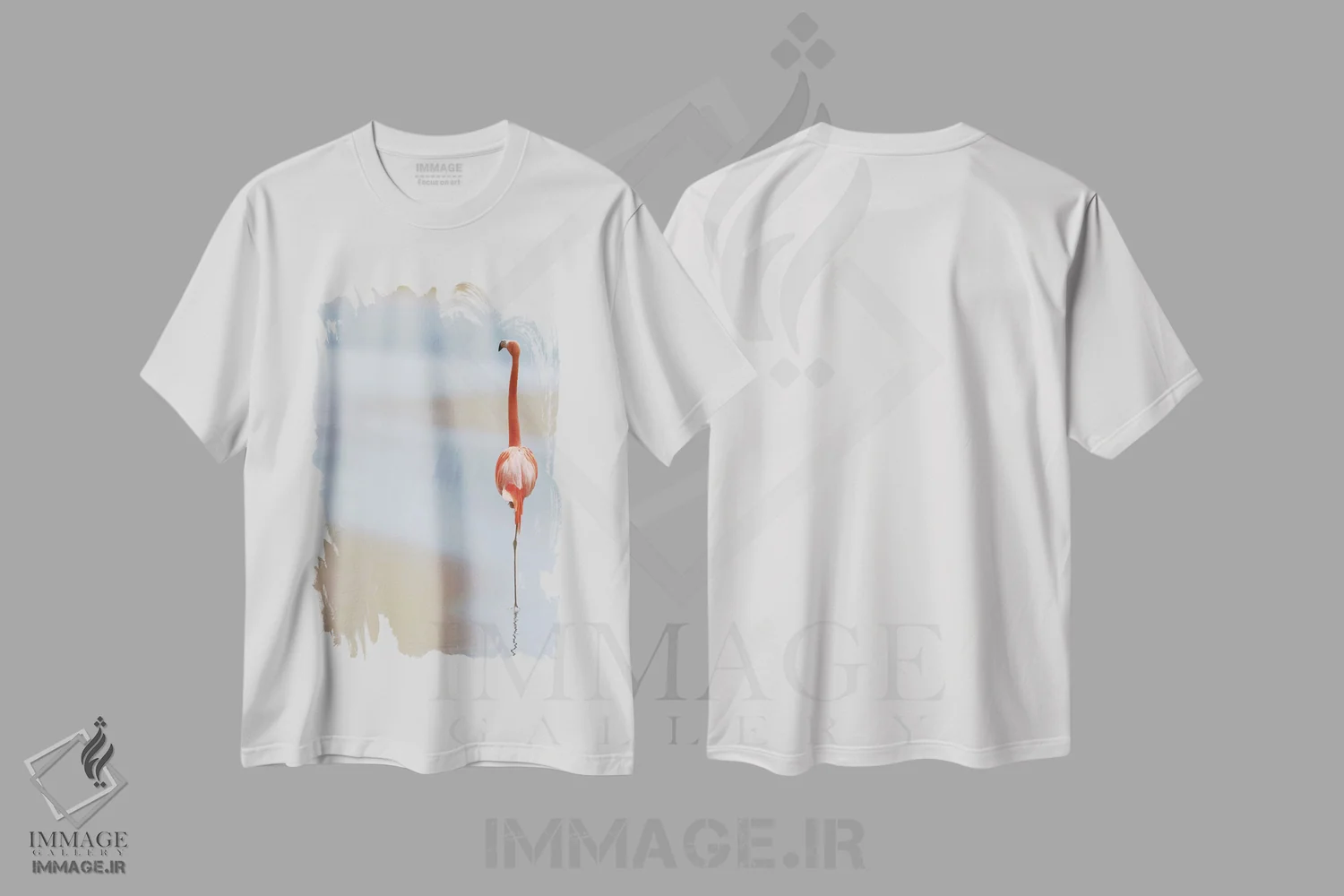 تیشرت سفید طرح دار "من"، دکور ساحلی اثر آنا چرزنیس | فروشگاه ایماژ