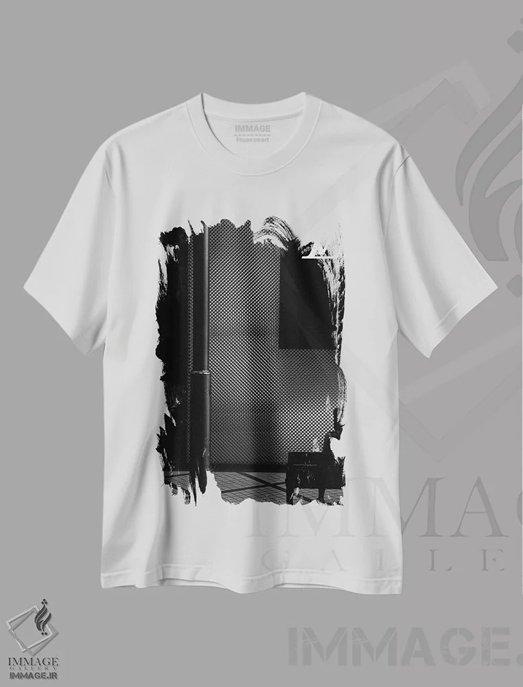 تیشرت سفید طرح دار "منتظر جی"، مدیوم اثر اریک شتشتدت | immage.ir