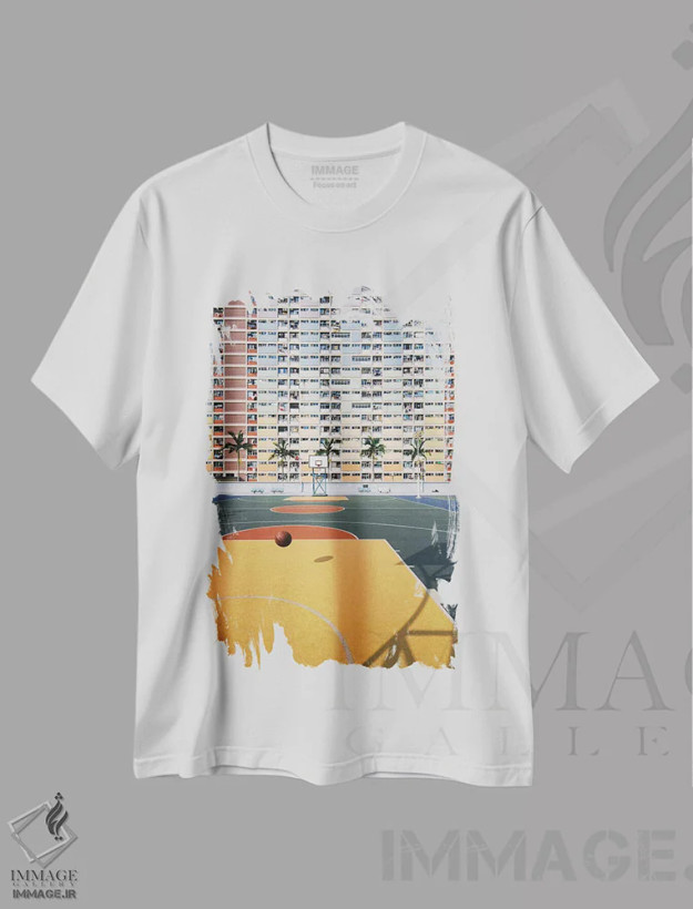 تیشرت سفید طرح دار "رنگین کمان"، مدیوم اثر کوین جیانگ | فروشگاه ایماژ