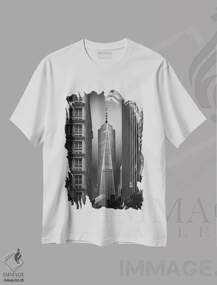 تیشرت سفید طرح دار رستاخیز، عکاسی سیاه و سفید اثر دارل ویلیامز | فروشگاه ایماژ