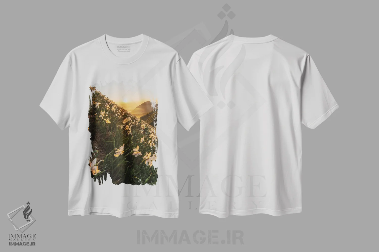تیشرت سفید طرح دار نرگس ها، مدیوم اثر آلس کریوتس | immage.ir