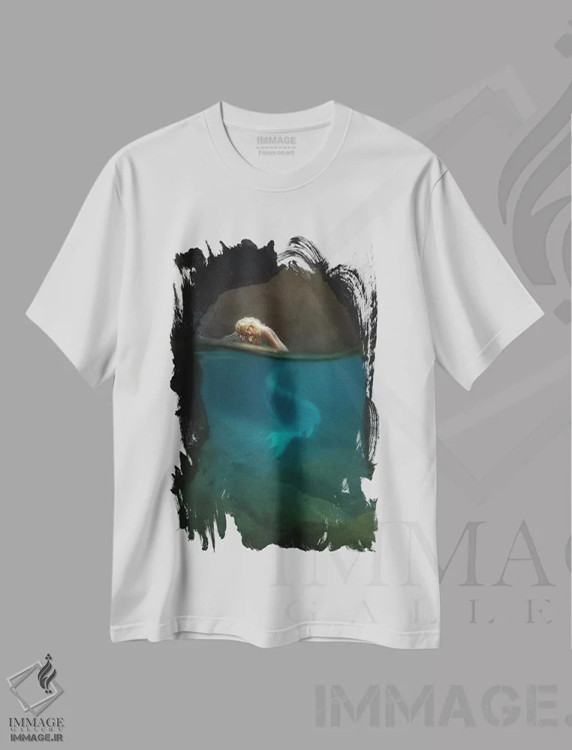 تیشرت سفید طرح دار بقیه پری دریایی، مدیوم اثر پائولو لازاروتی | immage.ir