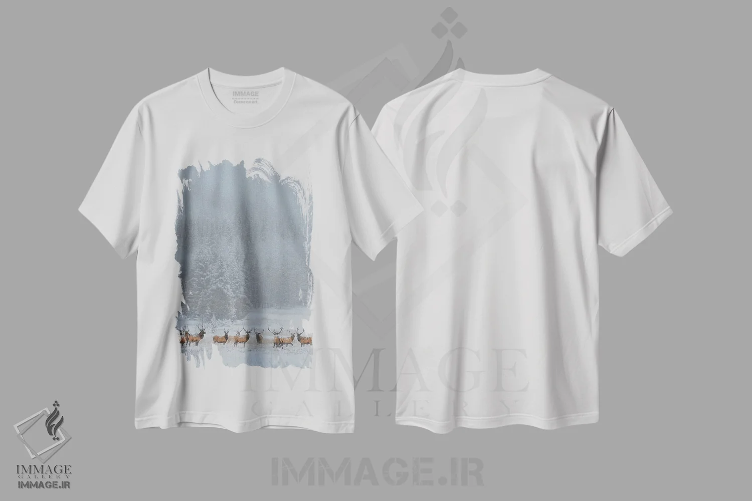 تیشرت سفید طرح دار ایستاده در طوفان، مدیوم اثر یون وانگ | immage.ir