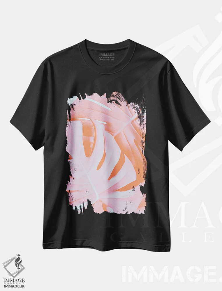 تیشرت مشکی طرح دار مونسترا نارنجی ۳، تزئینی اثر استودیو ۱ایکس | immage.ir