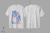 تیشرت سفید طرح دار مونسترا بنفش ۵، تزئینی اثر استودیو ۱ایکس | فروشگاه ایماژ