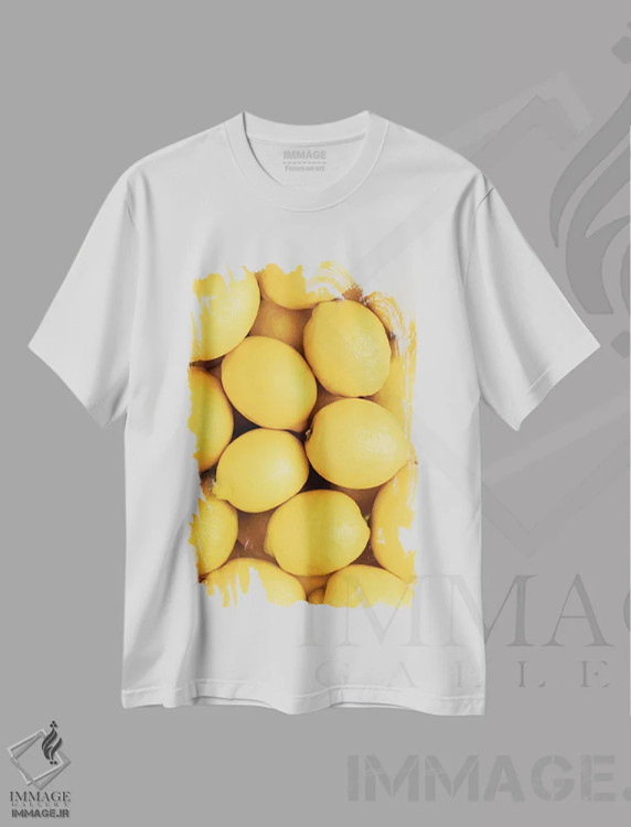 تیشرت سفید طرح دار لیمو ۳، عکاسی ماکرو اثر استودیو ۱ایکس ۲ | فروشگاه ایماژ