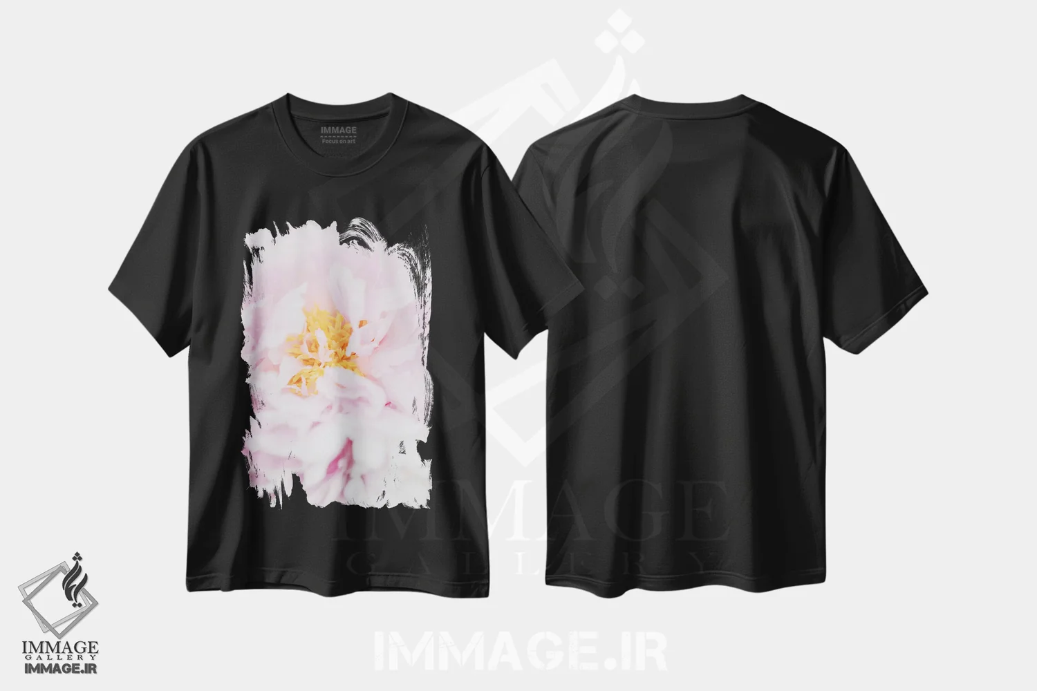 تیشرت مشکی طرح دار صدتومانی ۷، عکاسی ماکرو اثر استودیو ۱ایکس ۲ | immage.ir