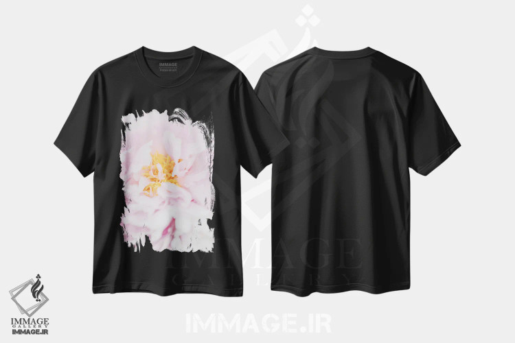 تیشرت مشکی طرح دار صدتومانی ۷، عکاسی ماکرو اثر استودیو ۱ایکس ۲ | immage.ir