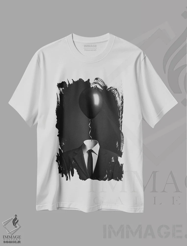 تیشرت سفید طرح دار افکار، عکاسی سیاه و سفید اثر الکس مالیکوف | فروشگاه ایماژ