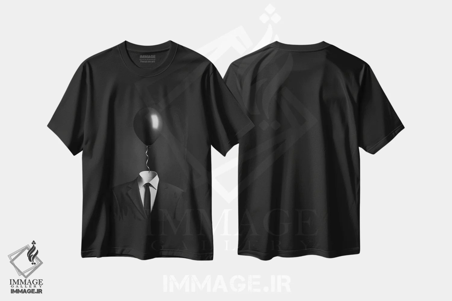 تیشرت مشکی طرح دار افکار، عکاسی سیاه و سفید اثر الکس مالیکوف | immage.ir