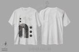 تیشرت سفید طرح دار کپسول قوسی ۰۰۲ اثر استودیو ۱ایکس ۲ | فروشگاه ایماژ