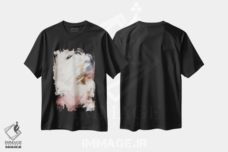 تیشرت مشکی طرح دار ابرهای پاشیده اثر استودیو ۱ایکس ۲ | فروشگاه ایماژ