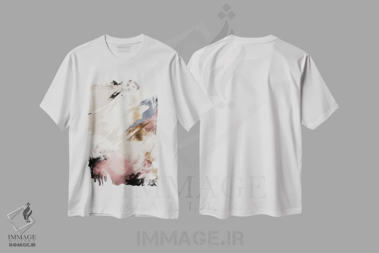 تیشرت سفید طرح دار ابرهای پاشیده اثر استودیو ۱ایکس ۲ | immage.ir