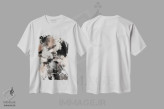 تیشرت سفید طرح دار طوفان پاشیده اثر استودیو ۱ایکس ۲ | فروشگاه ایماژ