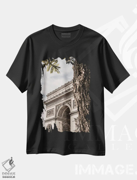تیشرت مشکی طرح دار طاق پیروزی پاریس، مدیوم اثر استودیو ۱ایکس ۳ | فروشگاه ایماژ