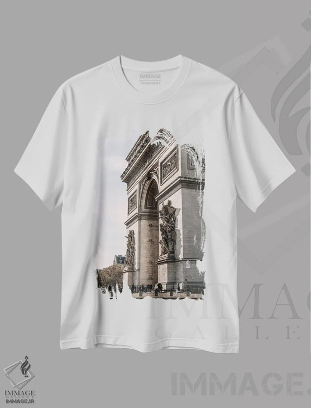 تیشرت سفید طرح دار طاق پیروزی ۲، مدیوم اثر استودیو ۱ایکس ۳ | فروشگاه ایماژ
