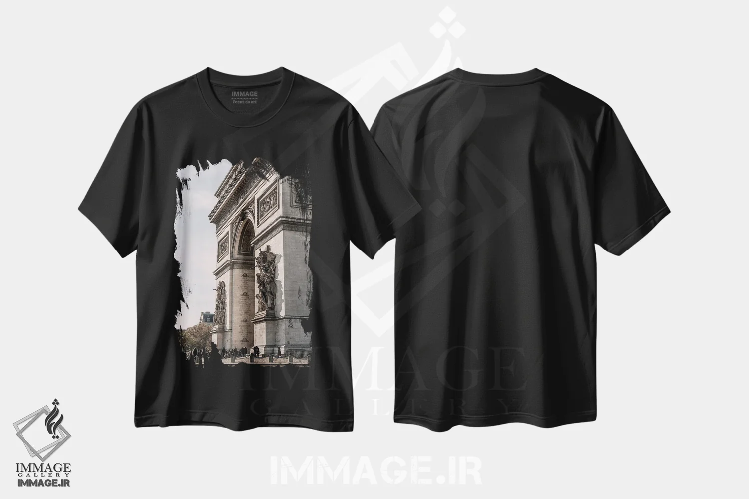 تیشرت مشکی طرح دار طاق پیروزی ۲، مدیوم اثر استودیو ۱ایکس ۳ | immage.ir