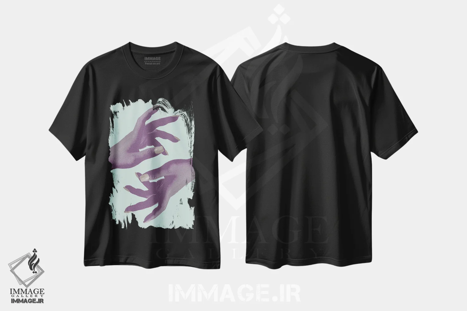 تیشرت مشکی طرح دار دست یابی شماره ۰۲، هنر دیجیتال اثر استودیو ۱ایکس ۳ | فروشگاه ایماژ