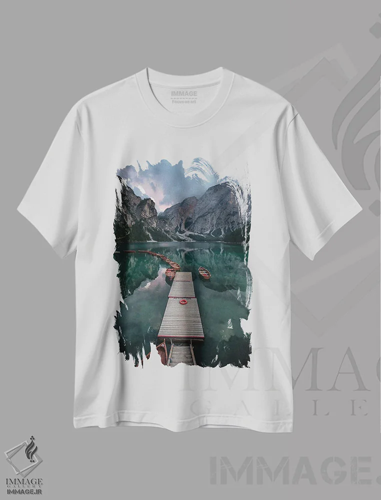 تیشرت سفید طرح دار انعکاس های برایس، مدیوم اثر مارکو تالیارینو | immage.ir