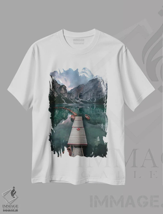 تیشرت سفید طرح دار انعکاس های برایس، مدیوم اثر مارکو تالیارینو | immage.ir