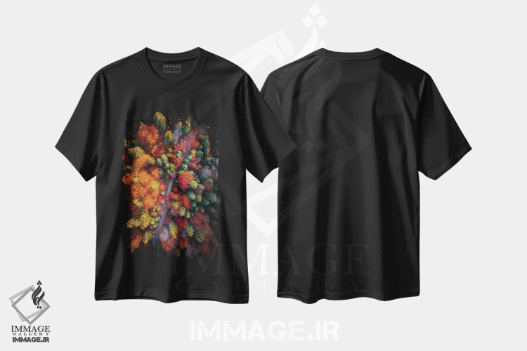 تیشرت مشکی طرح دار قصه های پاییزی، مدیوم اثر رزوان | فروشگاه ایماژ