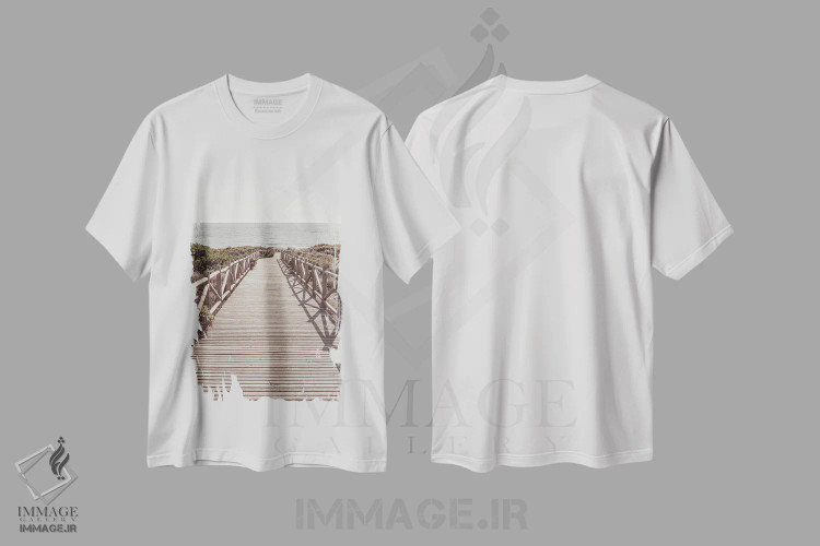 تیشرت سفید طرح دار ساحل شماره ۳، مدیوم اثر استودیو ۱ایکس ۳ | immage.ir