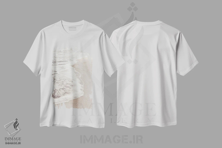 تیشرت سفید طرح دار ساحل شماره ۶، مدیوم اثر استودیو ۱ایکس ۳ | فروشگاه ایماژ