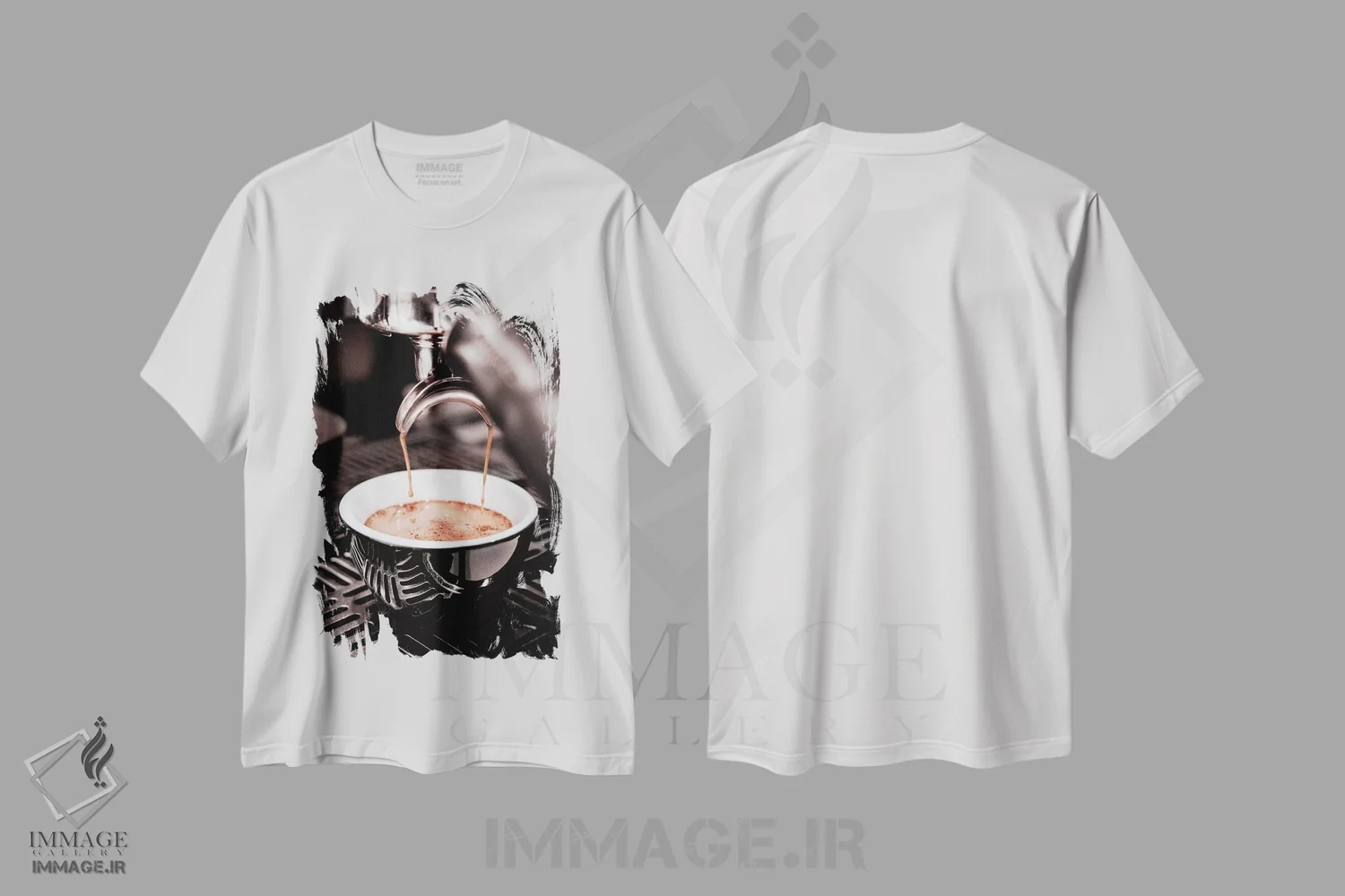 تیشرت سفید طرح دار قهوه شماره ۵، مدیوم اثر استودیو ۱ایکس ۳ | immage.ir