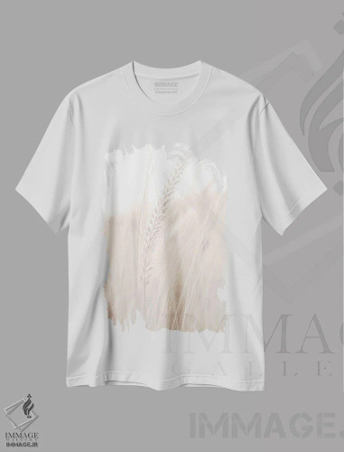 تیشرت سفید طرح دار چمن شماره ۱، مدیوم اثر استودیو ۱ایکس ۳ | فروشگاه ایماژ