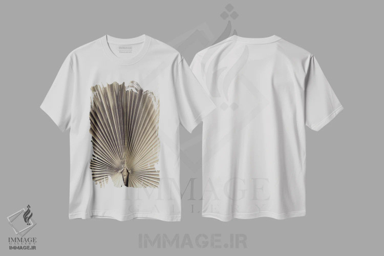 تیشرت سفید طرح دار برگ نخل شماره ۱، مدیوم اثر استودیو ۱ایکس ۳ | immage.ir