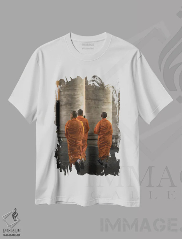 تیشرت سفید طرح دار مهمانان نارنجی، مدیوم اثر فولویو پله گرینی | فروشگاه ایماژ