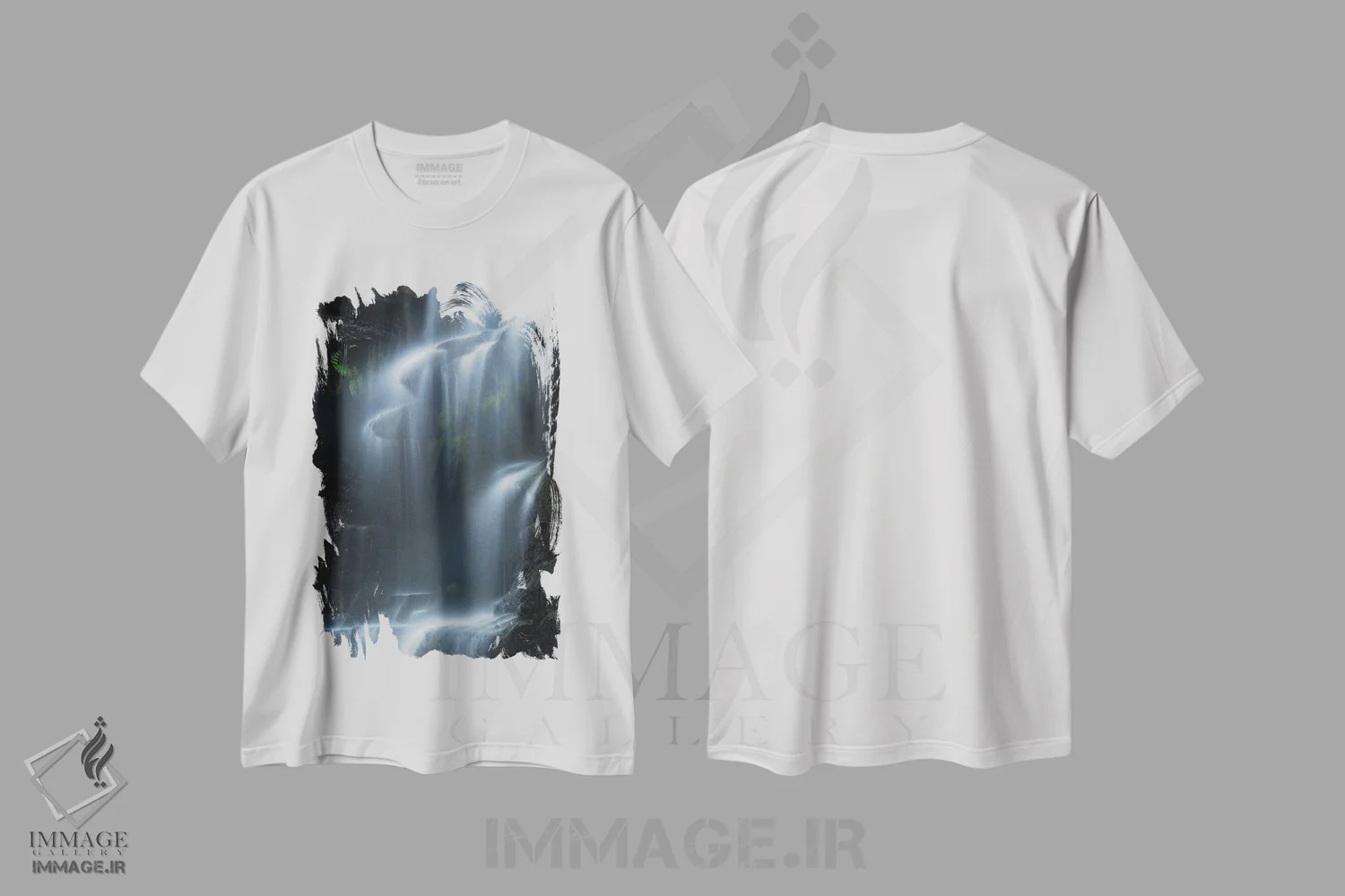 تیشرت سفید طرح دار آبشار سیلویا، مدیوم اثر یان ژانگ | immage.ir