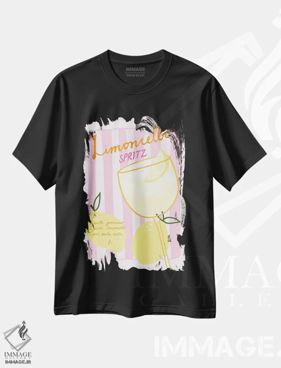 تیشرت مشکی طرح دار اثر بدون عنوان ۲۰، تزئینی اثر آتن فرِتش | immage.ir