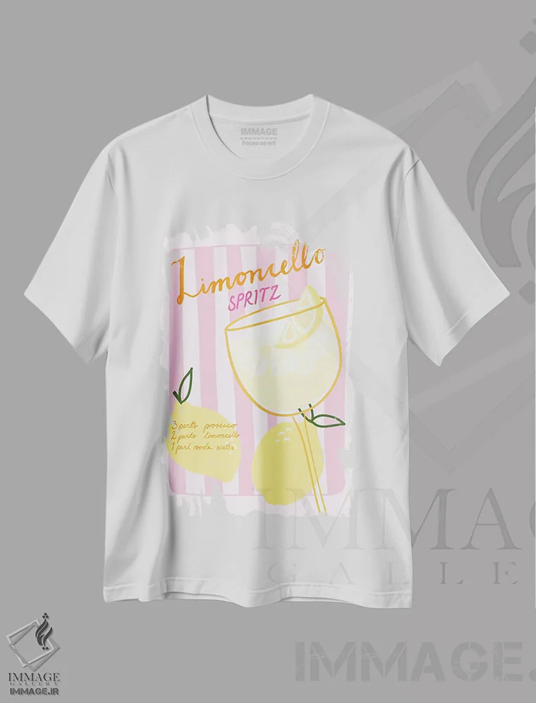 تیشرت سفید طرح دار اثر بدون عنوان ۲۰، تزئینی اثر آتن فرِتش | فروشگاه ایماژ