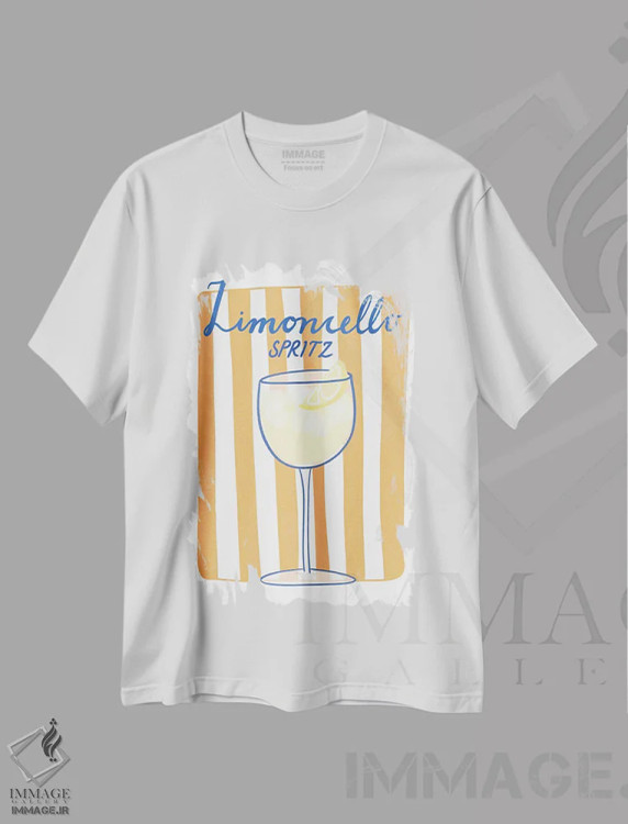 تیشرت سفید طرح دار اثر بدون عنوان ۲۱، تزئینی اثر آتن فرِتش | immage.ir