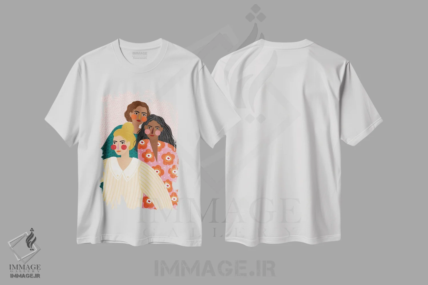 تیشرت سفید طرح دار دوستان دختر، تزئینی اثر بیا مولر | immage.ir