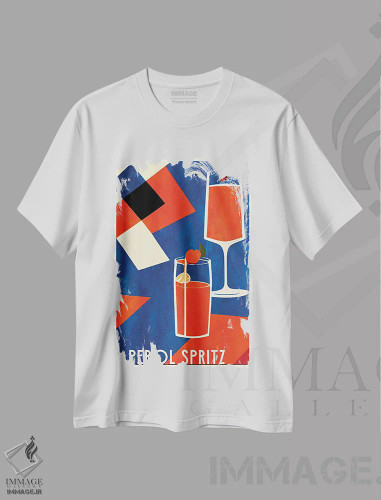 تیشرت سفید طرح دار آپرول اسپریتز، آرت دکو اثر بو اندرسون | فروشگاه ایماژ