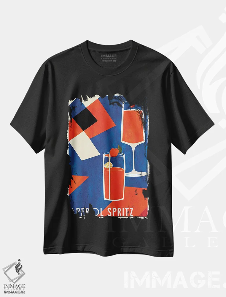 تیشرت مشکی طرح دار آپرول اسپریتز، آرت دکو اثر بو اندرسون | immage.ir