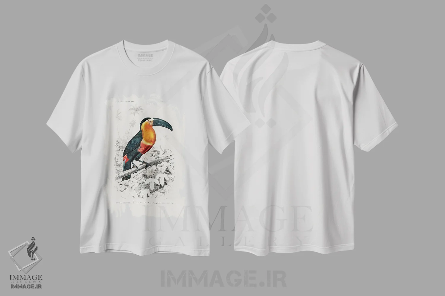 تیشرت سفید طرح دار توکان، تزئینی اثر شارل دسالین د... | فروشگاه ایماژ