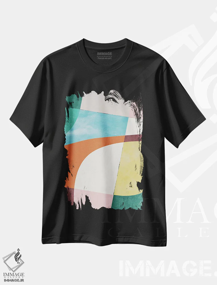 تیشرت مشکی طرح دار اوایل بهار، آبستره اثر الن گروپ | immage.ir