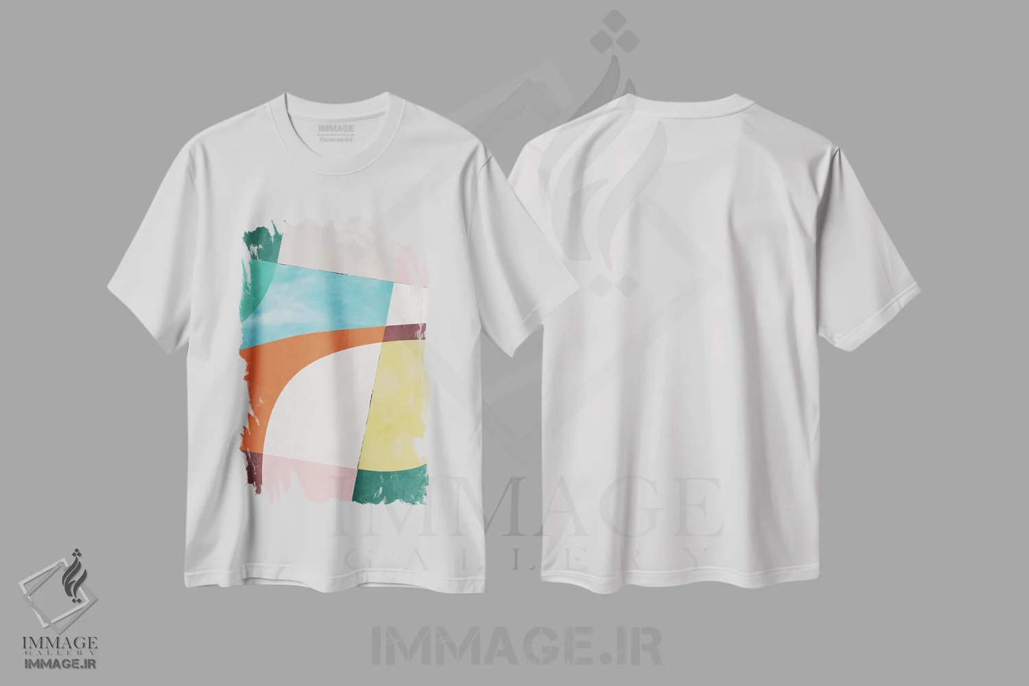 تیشرت سفید طرح دار اوایل بهار، آبستره اثر الن گروپ | فروشگاه ایماژ