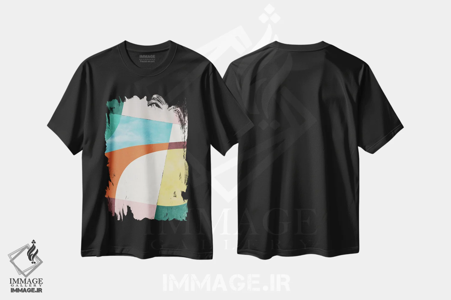 تیشرت مشکی طرح دار اوایل بهار، آبستره اثر الن گروپ | immage.ir