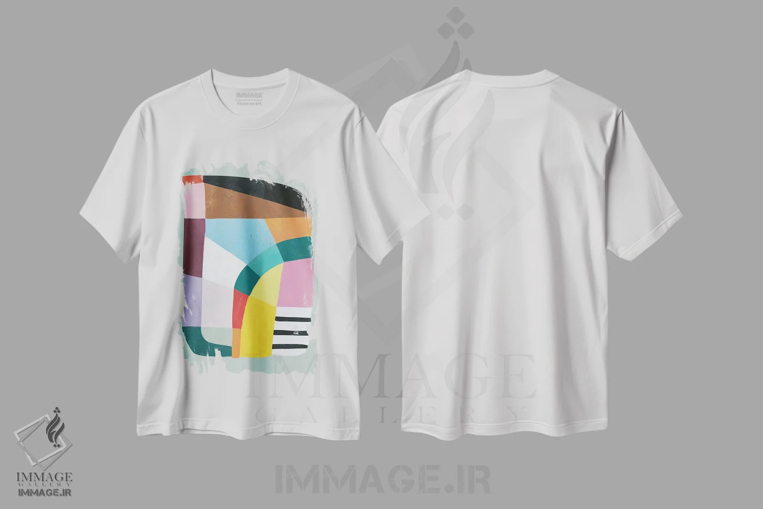 تیشرت سفید طرح دار خوشبختی ۴، آبستره اثر الن گروپ | immage.ir