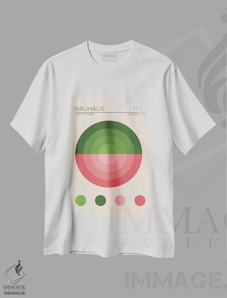 تیشرت سفید طرح دار دایره سبز باوهاوس، باوهاوس اثر امـل تونابویلو | immage.ir
