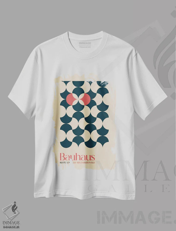 تیشرت سفید طرح دار ینی ۲، باوهاوس اثر امـل تونابویلو | فروشگاه ایماژ