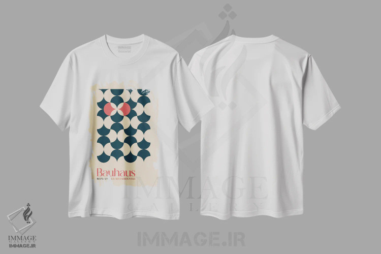تیشرت سفید طرح دار ینی ۲، باوهاوس اثر امـل تونابویلو | فروشگاه ایماژ