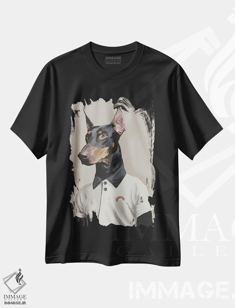 تیشرت مشکی طرح دار اوت، دکور معاصر اثر گابریلا روبرگ | فروشگاه ایماژ