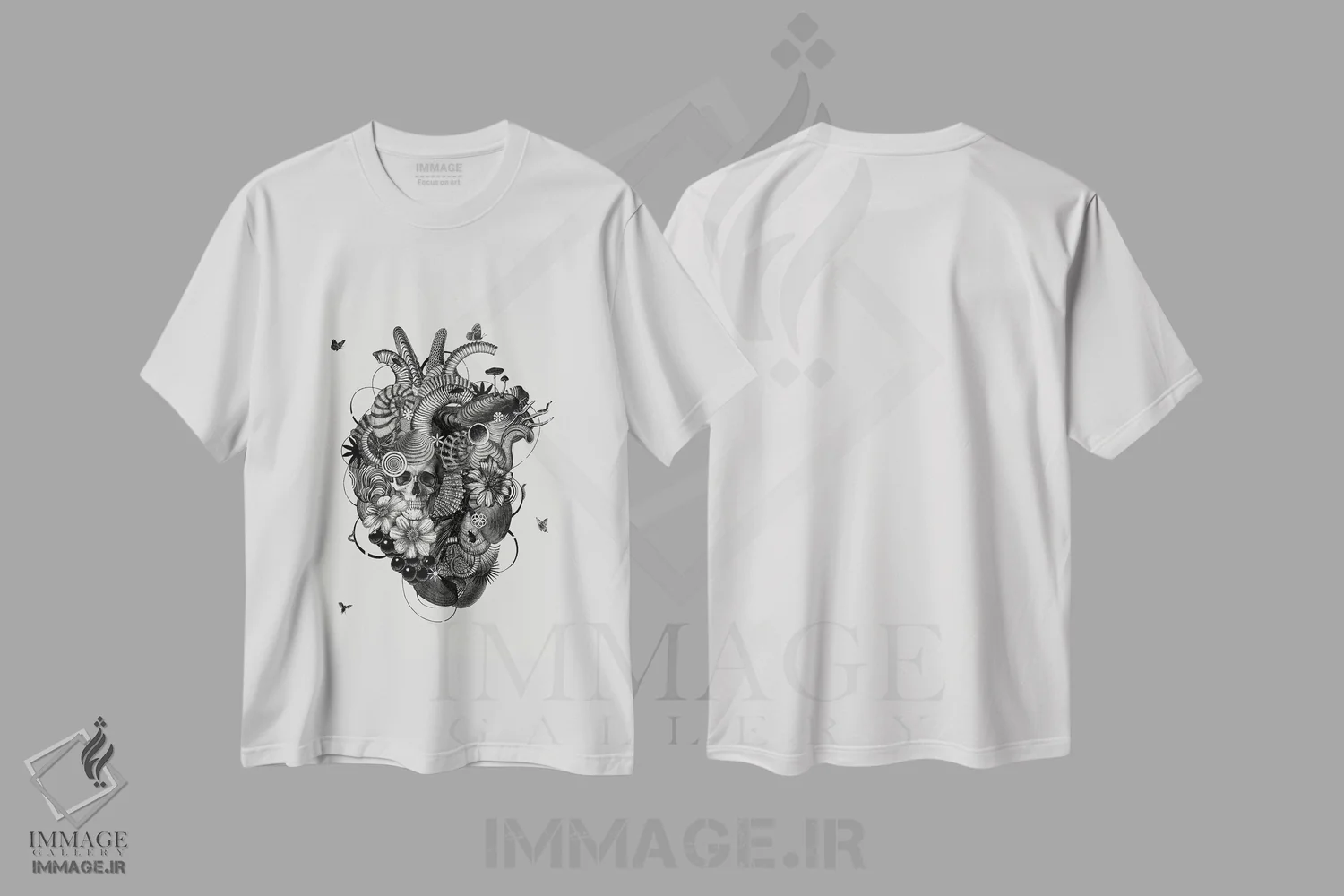 تیشرت سفید طرح دار قلب، دکوراسیون جایگزین اثر جکو پوتکر | immage.ir