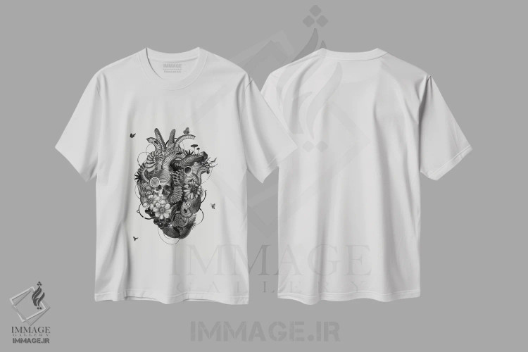 تیشرت سفید طرح دار قلب، دکوراسیون جایگزین اثر جکو پوتکر | immage.ir