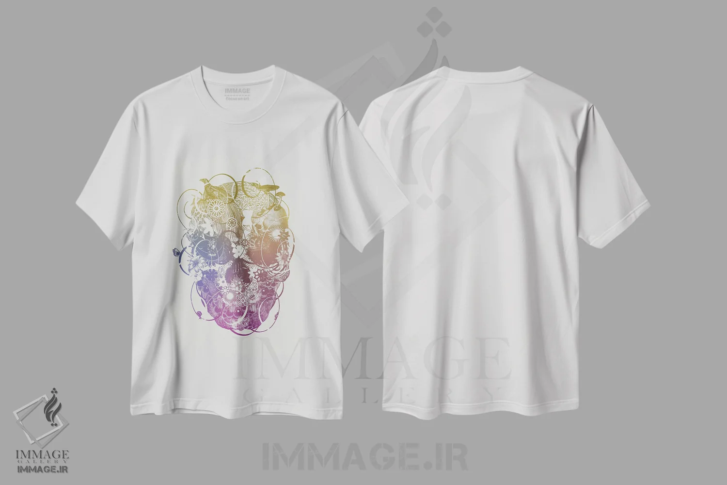 تیشرت سفید طرح دار جمجمه ۱، دکوراسیون جایگزین اثر جکو پوتکر | immage.ir